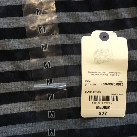 NWT St. John’s Bay L/S Henley Stripe Knit Shirt M - Picture 6 of 7